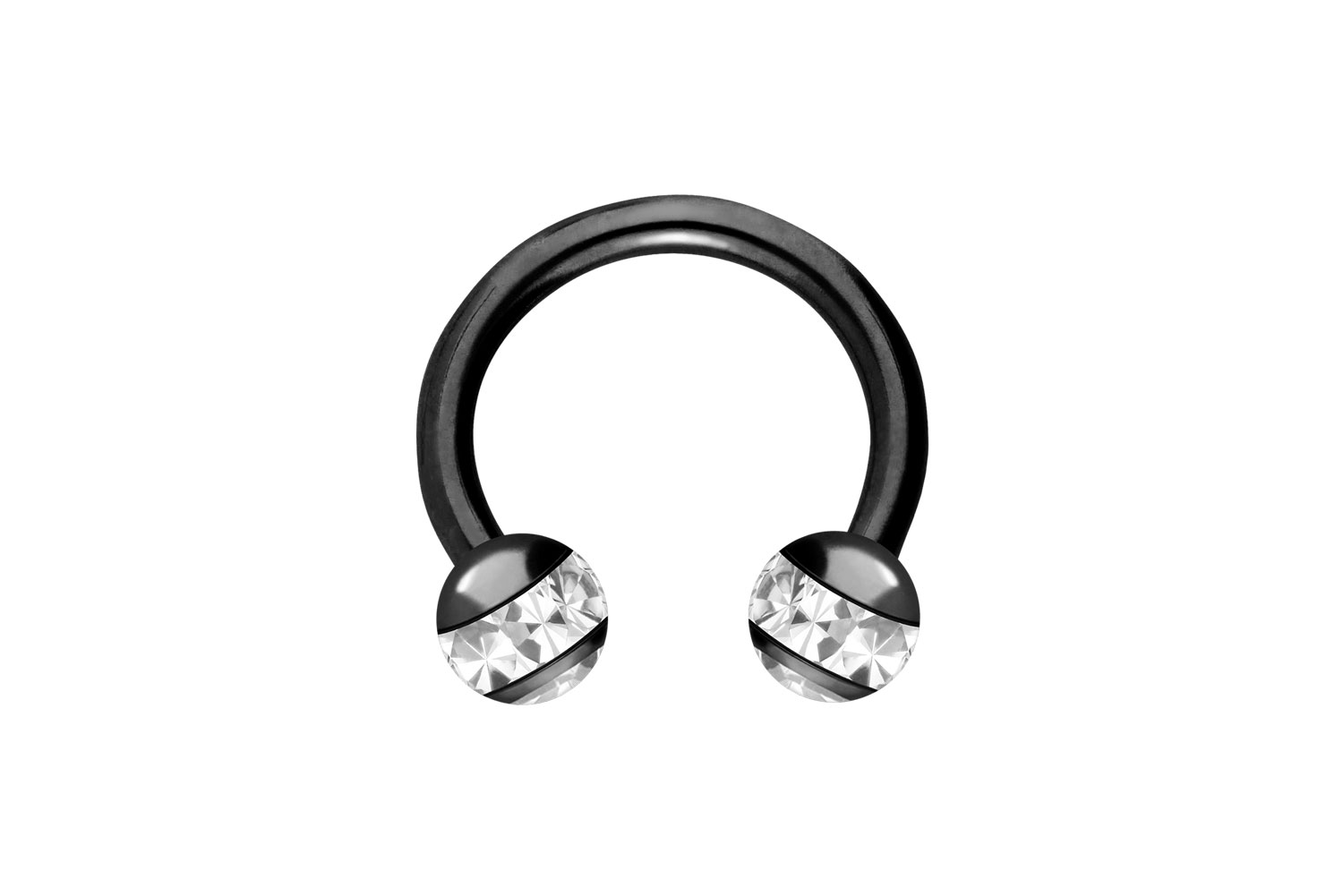 Chirurgenstahl Hufeisenring Piercing EPOXY-RING-KUGELN + KRISTALLE